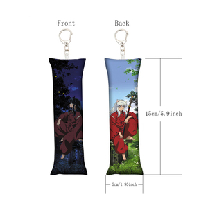 Llavero de Personajes de Anime <span class=keywords><strong>Inuyasha</strong></span> en Varios Diseños, Mini Dakimakura de Poliéster con Textura de Piel de Durazno, Colgante para Mochila - Product Image 4