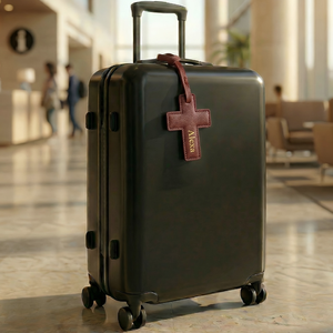 Colgante de cuero PU con forma de cruz para bolso, llavero, etiqueta de equipaje de viaje, accesorios colgantes - Product Image 6