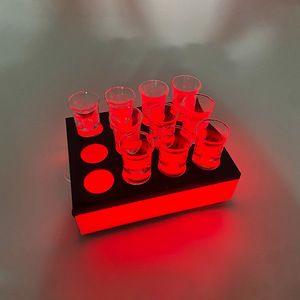 Portavasos Acrílico con Luz LED, Soporte para Bebidas de Bar, Bandeja para Cócteles para Fiestas y KTV, Diseño Novedoso y Estilo Simple - Product Image 4