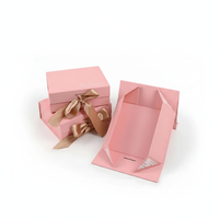 Boîte en papier pliable, ruban en satin de luxe, fermeture magnétique, boîte rigide pour la Saint-Valentin, emballage romantique pour chocolats et bonbons