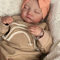 Muñeca Bebé Reborn Levi de 19 Pulgadas/49 cm, Recién Nacido Dormido, Piel 3D con Venas Visibles, Muñeca de Arte Coleccionable, Mini Juguete de Peluche