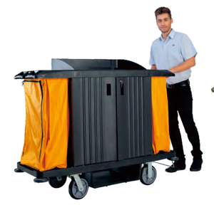 CHAOBAO D-205A Chariot de préposé aux chambres de haute qualité Chariot de ménage noir de qualité supérieure pour hôtels <span class=keywords><strong>Design</strong></span> moderne Matière plastique - Product Image 2