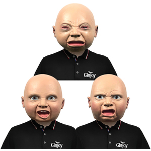 Maschera <span class=keywords><strong>in</strong></span> Latex Divertente con Volti Sorridenti, Piangenti e Arrabbiati per Halloween e Feste <span class=keywords><strong>in</strong></span> Maschera, Accessori Spaventosi Personalizzabili - Product Image 1