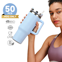 Gobelet isotherme à double paroi en acier inoxydable, sans BPA, avec poignée, personnalisable avec logo, promotion cadeau BSCI.