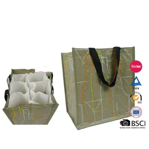 Colorbag pp Woven Wine Carrier Bag 6 Bottles Wine Shopping Bags - Product Image 1