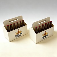 Boîte à vin en carton d'impression numérique 2/4/6/8/10 packs, transporteur de bière portable en gros, le moins cher
