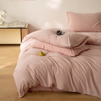 Ensemble de literie pour dortoir en coton 100% pur, 4 pièces, style nordique, couleur unie, motif géométrique, lavé, toutes saisons, personnalisable