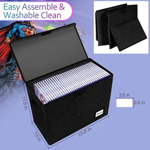 Comic Book Storage <b>Box</b> Comic Protector Organizer Heavy Duty Container Holder Shelf Bin Black - Product Image 2