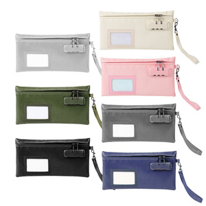 BSCI pabrik kustom pengunci obat tas uang tahan api dengan kunci kombinasi tahan lama kanvas tas uang tunai tas Bank untuk uang tunai - Product Image 6