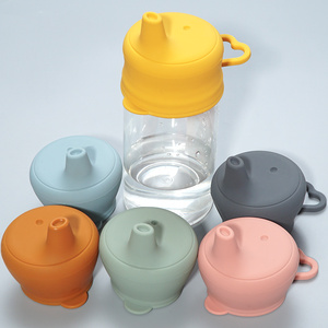 Tapas de silicona multicolores, respetuosas con el medio ambiente, rango de edad de 0-12 meses, producto de alimentación para bebés y niños, cubierta de taza para niños - Product Image 6