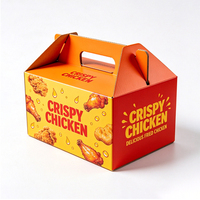 Boîtes d'emballage en carton ondulé rigide en forme de maison pour poulet frit personnalisé avec poignée