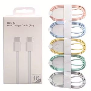 PD 60W 1m Fast <b>Charging</b> <b>Usb</b> <b>c</b> <b>Cable</b> Nylon Braided Fast <b>Charging</b> Type-<b>C</b> to Type-<b>C</b> Charger <b>Cable</b> with Box - Product Image 1