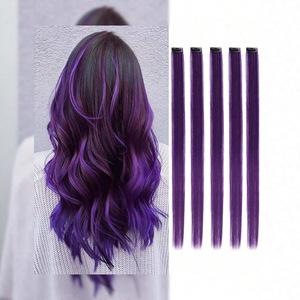 Extensions de cheveux de marques nationales, 60 cm, lisses, teintes, en fibre haute température, lot de cinq pièces pour cosplay féminin - Product Image 5