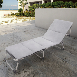 Lit pliant portable léger Chaises longues de loisirs en plein air confortables pour la piscine et les bains de soleil - Product Image 1