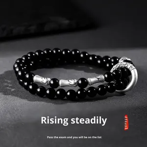 Maxfree Ancient Style High-End Chinese Style Men's Women's Diamond Bezel Set Main Stone <b>Stacked</b> Safety Buckle <b>Bracelets</b> - Product Image 2