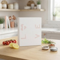 Boîte rigide rectangulaire avec couvercle supérieur et inférieur en matériau rigide de qualité alimentaire recyclable avec revêtement UV