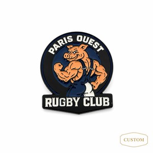Broche personnalisée en émail souple pour club de rugby, mascotte sportive, badge de revers en métal personnalisé PARIS <span class=keywords><strong>OUEST</strong></span> - Product Image 1