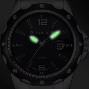 Custom il tuo Logo BIDEN 0012 orologi da uomo Business al quarzo calendario settimana orologio da polso mani luminose orologi impermeabili - Product Image 4