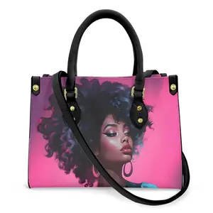 Print on Demand Women Handbag African Girl Print Luxury PU Leather Female Small Cross Body Bags for Outdoor Beach Shoulder Totes