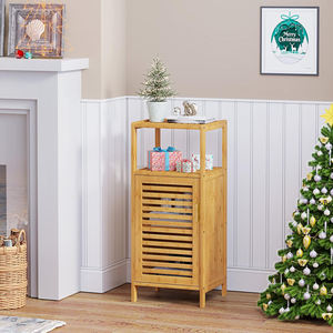 Gabinete de almacenamiento independiente de bambú moderno para la escuela de granja Gabinete de entrada simple para la organización de la sala de estar del apartamento - Product Image 1