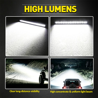 Barre lumineuse LED droite de 20 pouces pour pare-buffle avant de voiture, faisceau spot 12V, pour SUV, véhicules utilitaires, camions 4x4