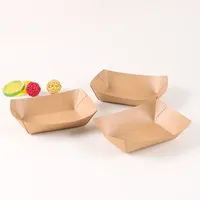 Einweg-Lebensmittelbehälter aus recyceltem Kraftpapier, biologisch abbaubar und recycelbar, braune Snack- und Kuchenbox, PE-beschichtet