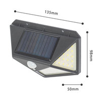 Lampe à capteur sans fil 100 LED, lumière murale à détecteur de mouvement, lampes solaires pour jardin extérieur