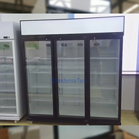 Vitrine Réfrigérée à Trois Portes en Verre, Refroidissement par Air, Éclairage LED, 1500L, pour Chocolaterie