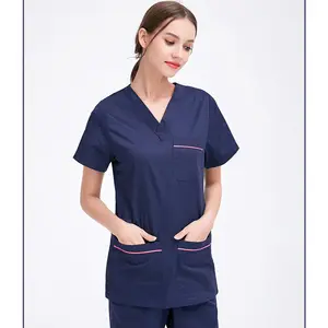 2022 vendita calda 100% cotone uniformi mediche Scrub all'ingrosso prezzo di fabbrica infermieristica Scrub set per le donne