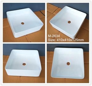 Lavabo de salle de bain en céramique blanche de luxe moderne, prix direct usine, lavabo rectangulaire à poser sur comptoir <span class=keywords><strong>pour</strong></span> hôtel et maison - Product Image 5