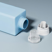 Bouteille de détergent à lessive en plastique carrée recyclable personnalisée de 1,25 L avec impression à l'écran pour shampooing, soin de la peau, sérum et lotion