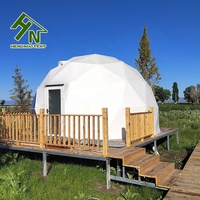 Tentes extérieures de diamètre de 6m Hôtel Dome House Glamping Geodesic Dom avec couverture de toit en PVC pour le camping