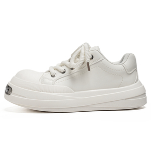 Nouvelles chaussures de sport décontractées à lacets, à bout rond, à talon épais, durables, de couleur blanche, tendance automne - Product Image 4