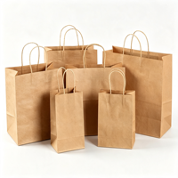 Sacs en papier kraft personnalisés avec poignées pour café, thé au lait, boulangerie, emballage à emporter, sacs de transport alimentaire, vente en gros