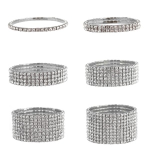 Bracelets de charme classiques coréens tendance pour femmes, élastiques en caoutchouc, entièrement ornés de diamants, vente en gros B053 - Product Image 2