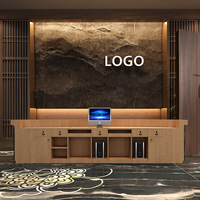 Nouveau bureau de réception carré en bois massif de style classique moderne et luxueux pour hôtel, hôpital, école, écologique, durable, usage commercial
