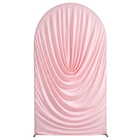 Rideau de fond élégant et moderne en soie de lait drapé élastique pour la décoration de l'entrée de la cérémonie de mariage ou de la fête