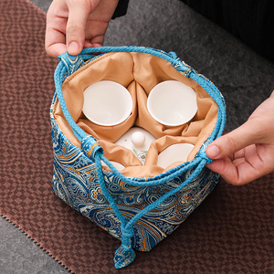 Lussuosa <span class=keywords><strong>Scatola</strong></span> Regalo in Tessuto con Ricami e Inserto in Schiuma Protettiva per Set <span class=keywords><strong>di</strong></span> Tazze da Tè, Confezione Regalo per Ramadan - Product Image 2