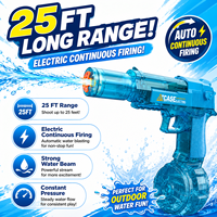 EU-Lagerbestand Elektrische Wasserpistole 25FT Reichweite Automatischer Dauerfeuer-Modus Transparenter Trommel-Blaster für Kinder Outdoor-Spaß