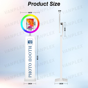 Kit de Cabina de Fotos Portátil para iPad: Carcasa Metálica, Anillo de Luz Ajustable, Estuche de Transporte para Negocios de <span class=keywords><strong>Alquiler</strong></span> - Product Image 2