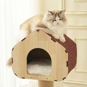 Arbre à <span class=keywords><strong>chat</strong></span> en sisal de haute qualité avec niche, structure stable, meubles multifonctions <span class=keywords><strong>pour</strong></span> chats d'intérieur - Product Image 3