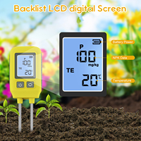 KONLEN Testeur de nutriments du sol 4 en 1, détecteur d'azote, de phosphore et de potassium NPK, analyseur de fertilité du sol portable pour jardin et ferme