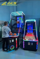 Arcade Craft Studio ACS-0280-S 2026 Nouvelle Machine de Jeu de Basket en Métal avec Moniteur, Lumières Clignotantes et Animation 3D – Version Anglaise
