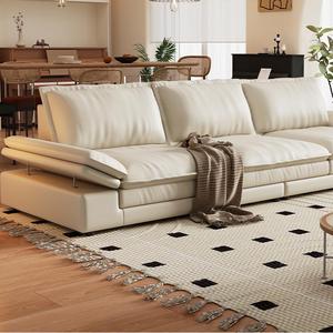 Modernes, Schlichtes Design Massivholzrahmen Verstellbares Lederbezogenes Rechteckiges Sofa-Set für Hotel, Villa und Wohnzimmer - Product Image 6