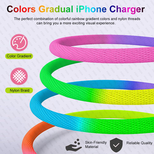Cargador Rápido Colorido de 1M 66W, <span class=keywords><strong>Cable</strong></span> <span class=keywords><strong>USB</strong></span> C a <span class=keywords><strong>USB</strong></span> C, Carga Rápida Tipo C para iPad Pro Air, iPhone 16 Pro Max, MacBook, Galaxy - Product Image 3