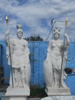 Sculpture de figurine grecque sculptée sur mesure, grande décoration extérieure pour maison, jardin, villa, parc, statue en marbre de soldat, sculpture en pierre
