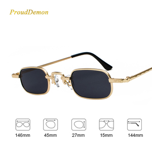 2020 Trendy Red <b>Mirror</b> <b>Small</b> Rectangle Sunglasses Women Vintage Metal Lunetes De Sol M3386 - Product Image 3