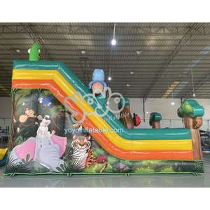Toboggan gonflable animé de dessin animé pour l'extérieur, toboggan rebondissant pour enfants, approvisionnement en vrac, directement de l'usine, PVC robuste, certifié CE - Product Image 4