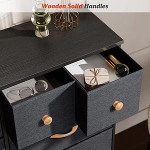 Armoire de rangement pour meubles en bois, table à 10 tiroirs, <span class=keywords><strong>commode</strong></span> en rotin et bois blanc, pour chambre à coucher, ensemble de vêtements - Product Image 4
