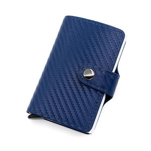 חדש עיצוב סיבי פחמן כרטיס מחזיק זול באיכות גבוהה עור מגן חכם Rfid אבטחת ארנק אלומיניום - Product Image 4